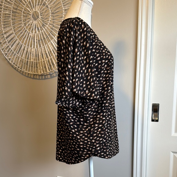 Maurices Animal Print Blouse with Scoop Neck and Flutter Sleeves - Picture 2 of 9